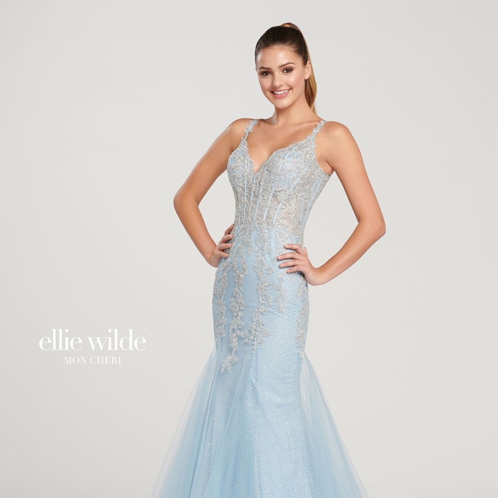 Mon Cheri Ellie Wilde Sparkle Tulle Mermaid Gown